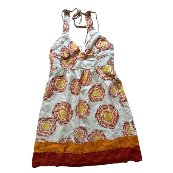 Trina Turk Los Angeles Sun Dress‎ Beige Printed Silk Blend Sleeveless Size 4 - Picture 1 of 8